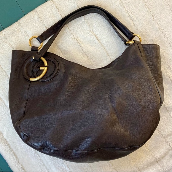 Gucci ⚡️HP⚡️ Leather Twill Hobo Bag - Picture 4 of 16